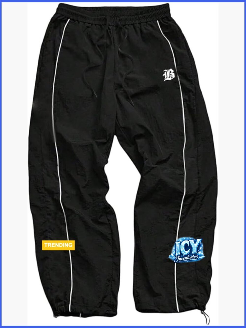 Men's Graphic Workout Pants Drawstring Waist Fitness Trousers Loose Fit - Picture 1 of 4